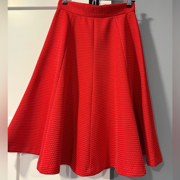 Personal by Leslie Fay Dresses & Skirts - Vintage Scarlet Red A-Line Polka Dot Polyester Skirt by Personal Ladies Size 8